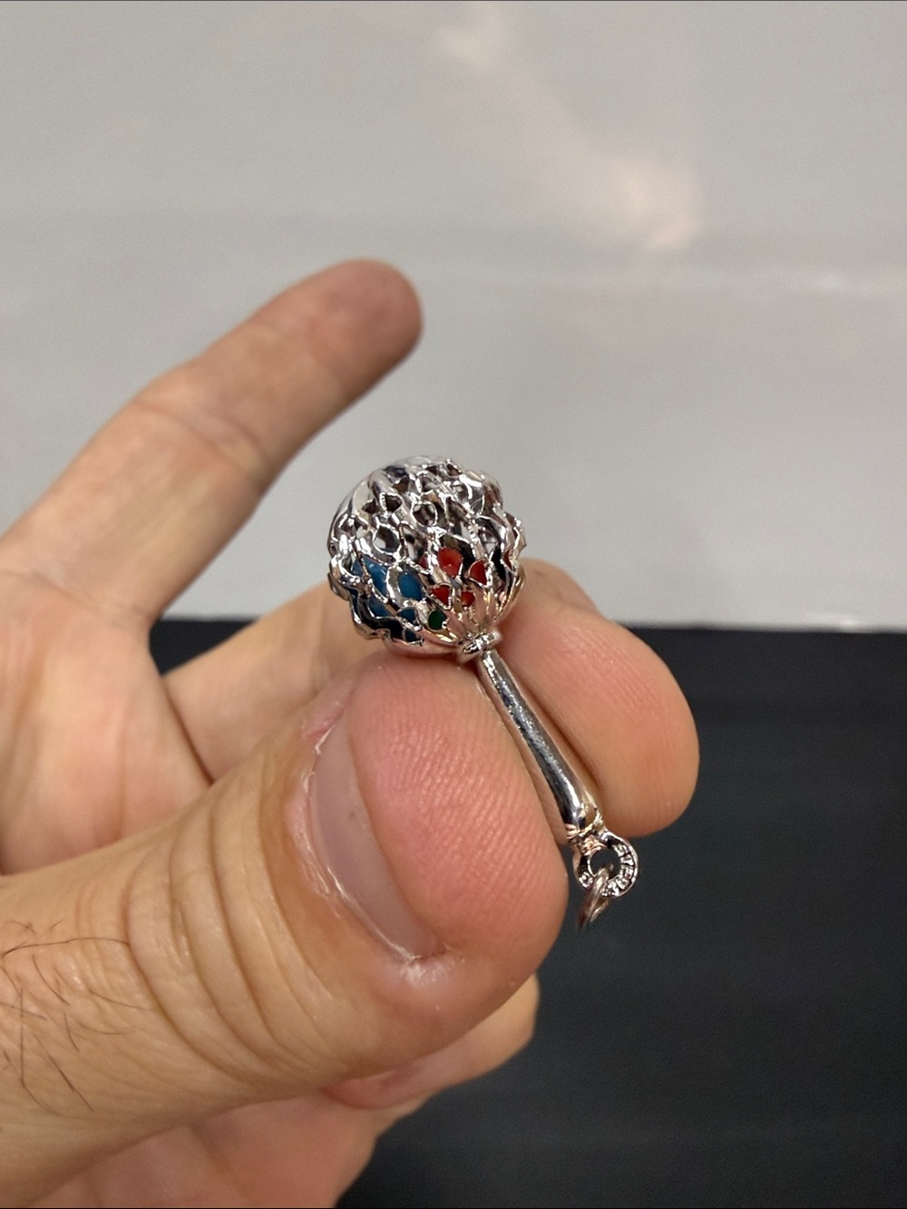 Gorgeous Sterling Silver Maracas Charm